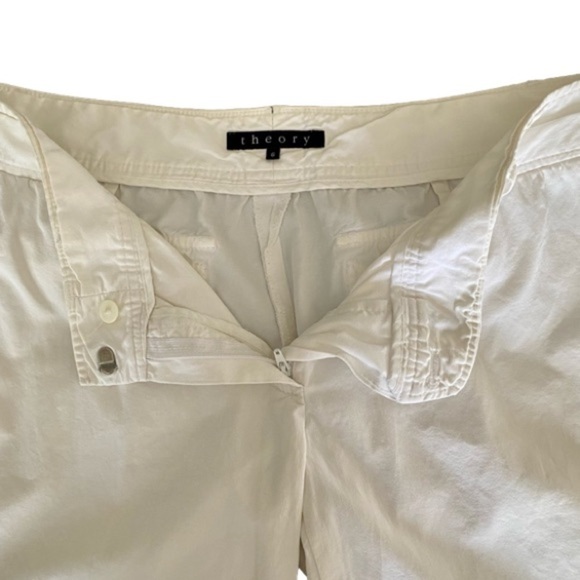 COPY - THEORY Pants Wide Leg  Cotton Ivory/White  Size 6 - Picture 8 of 16